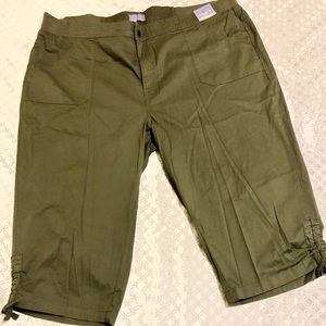 Laura Scott Women’s Capri Pants Olive Green Size 2X, NWT